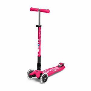 Дитячий транспорт: Самокат складаний Maxi Deluxe LED – Рожевий, світло, Micro