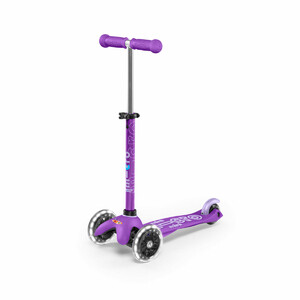 Детский транспорт: Самокат Mini Deluxe LED – Фиолетовый, свет, Micro