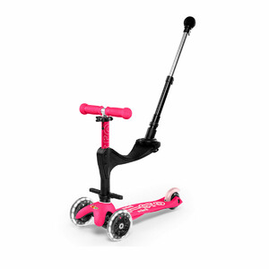 Детский транспорт: Самокат Mini 3in1 Deluxe Plus LED – Розовый, Micro