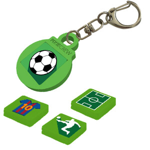 Брелок Футбол с пикселями, зеленый, Pixie Crew