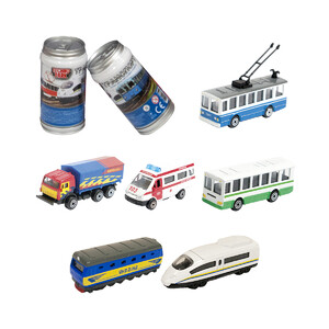 Игры и игрушки: Мини-модель «Городской транспорт» — «Машинка-сюрприз в банке», Технопарк