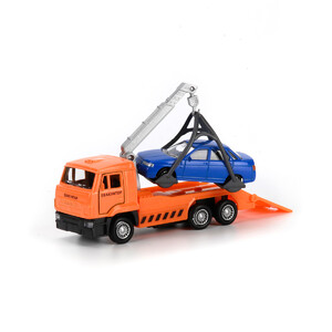 Игры и игрушки: Игровой набор Эвакуатор с машиной оранжевый, Технопарк