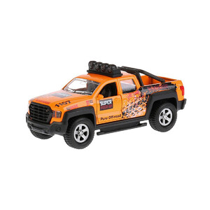 Ігри та іграшки: Автомодель інерційна Pickup Sport помаранчевий (світло, звук), Технопарк