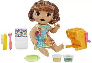 Ігри та іграшки: Лялька Крихітка брюнетка і Макарони, Baby Alive