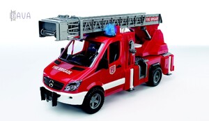 Машинки: MB Sprinter Пожежна машина з драбиною і помпою (з модулем зі світловими і звуковими ефектами), Brude