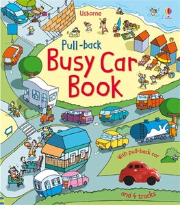Книги для дітей: Pull-back busy car book [Usborne]