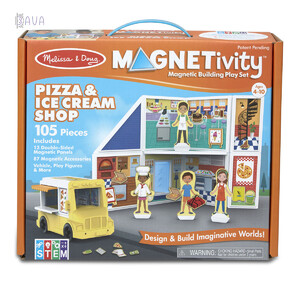 Пазли і головоломки: Ігровий магнітний набір «Магазин піци та морозива», Melissa & Doug