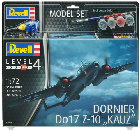 Сборные модели-копии: Подарочный набор Revell с моделью самолета Dornier Do 17Z-10 Kauz (63933)