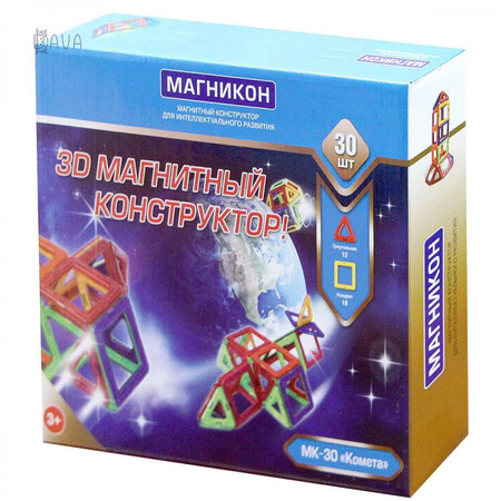 Магнітні конструктори: Магнітний конструктор Магнікон «Комета», 30 деталей (MK-30)