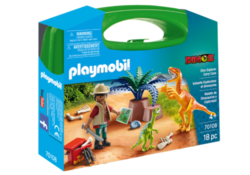 Игровые наборы: Игровой набор Исследователь с динозавром (в кейсе), Playmobil
