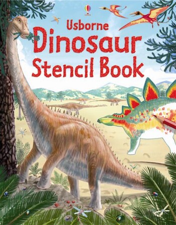 Книги про динозавров: Dinosaur stencil book