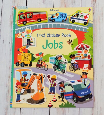 Альбомы с наклейками: First stickers book Jobs [Usborne]