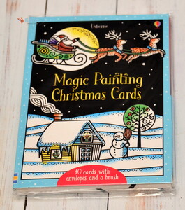Новорічні книги: Magic painting Christmas cards [Usborne]