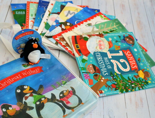Новорічні книги: Christmas wishes! - комплект з 10 книг і іграшки-брелка