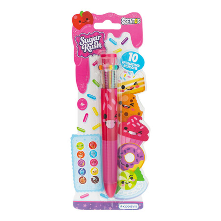 Ручки і маркери: Багатокольорова ароматна кулькова ручка Sugar Rush «Феєричний настрій», Scentos