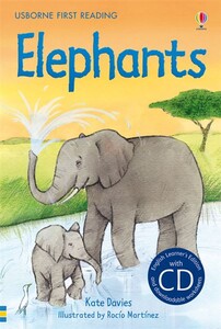 Книги про животных: Elephants + CD [Usborne]