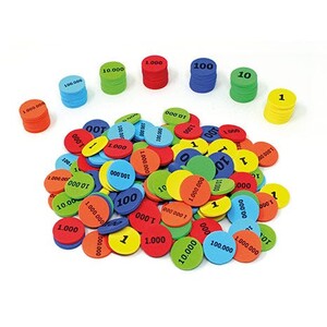 Начальная математика: Разноцветные диски с цифрами 280 шт. Learning Resources
