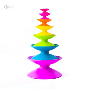 Розвивальні іграшки: Пірамідка Башта з кольорових котушок, Fat Brain Toys Spoolz
