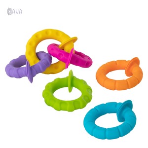 Развивающие игрушки: Набор прорезывателей Гибкие колечки, Fat Brain Toys pipSquigz Ringlets
