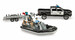 Набор игровой: полицейский автомобиль RAM 2500 с лодкой и фигурками, Bruder дополнительное фото 2.