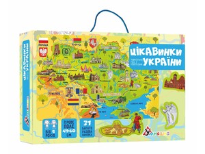 Плакаты: Гра навчальна з багаторазовими наліпками на постері «Цікавинки України», Умняшка