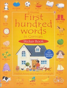 Книги для детей: First hundred words in German sticker book
