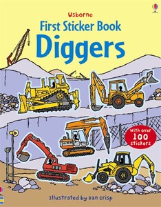Книги про транспорт: Diggers sticker book [Usborne]