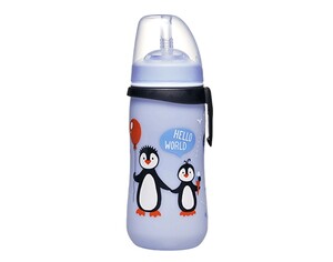 Поїльники, пляшечки, чашки: Поїльник Straw Cup з трубочкою «Пінгвіни», 330 мл, Nip