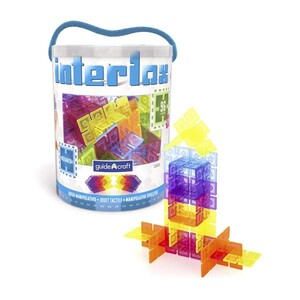 Пластмасові конструктори: Конструктор Guidecraft Interlox Squares Квадрати, 96 деталей