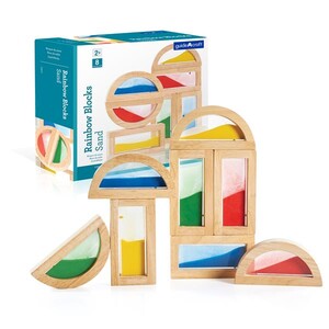 Дерев'яні конструктори: Ігровий набір блоків Guidecraft Block Play Кольоровий пісок, 14 см, 8 шт.
