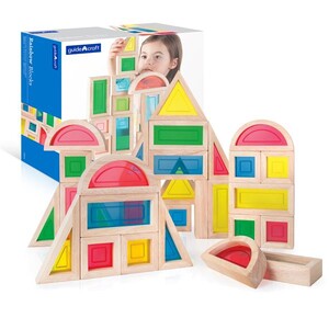 Ігри та іграшки: Ігровий набір блоків Guidecraft Block Play Велика веселка, 14 см, 30 шт.