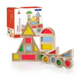 Кубики, сортеры и пирамидки: Игровой набор блоков Block Play «Маленькая радуга», 5 см, 20 шт., Guidecraft