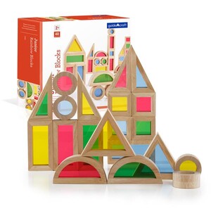 Деревянные конструкторы: Игровой набор блоков Guidecraft Block Play Маленькая радуга, 5 см, 40 шт.