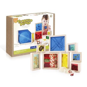 Розвивальні іграшки: Ігровий набір блоків Guidecraft Natural Play Скарби в кольорових ящиках
