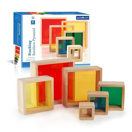 Дерев'яні конструктори: Ігровий набір блоків Guidecraft Block Play Кольорова пірамідка