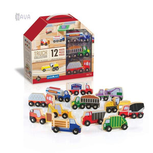 Игры и игрушки: Набор грузовиков Block Play к Дороге из дерева, 12 шт., Guidecraft