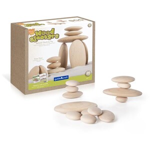Розвивальні іграшки: Набір дерев'яних блоків Guidecraft Natural Play Округлі камінці