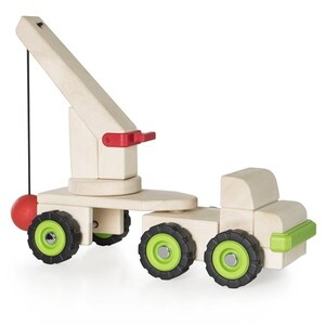 Машинки: Іграшкова машина Guidecraft Block Science Trucks Велика стінобитна машина