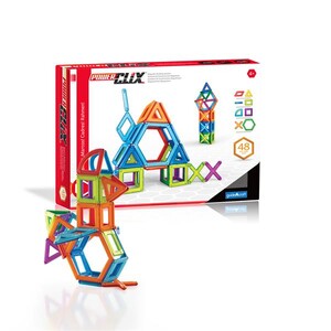 Ігри та іграшки: Магнітний конструктор Guidecraft PowerClix Frames, 48 деталей