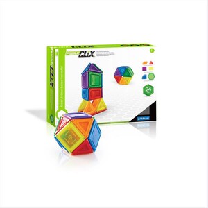 Ігри та іграшки: Магнітний конструктор Guidecraft PowerClix Solids, 24 деталі