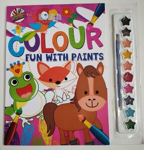 Книги для детей: Раскраска в комплекте с красками и кисточкой Животные, Grafix