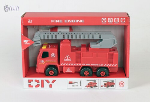 Рятувальна техніка: Розбірна модель Пожежна машина з драбиною, Kaile Toys