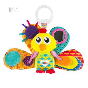 Развивающие игрушки: Мягкая игрушка-подвеска «Павлин с пищалкой», Lamaze