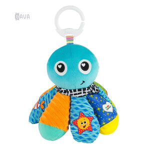 Розвивальні іграшки: М'яка іграшка-підвіска «Восьминіг із пискавкою і дзеркальцем», Lamaze