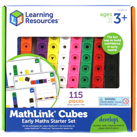 Начальная математика: Набор "Соединяющиеся кубики", с карточками от Learning Resources