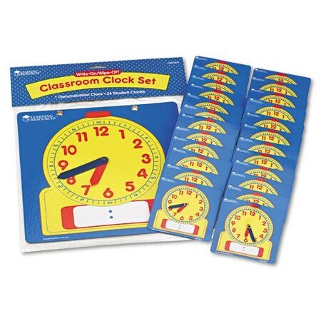 Годинники та календарі: Комплект навчальних годинників для занять 24 + 1 Learning Resources