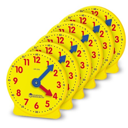 Часы и время года: Набор часов для обучения времени (6 шт.) Learning Resources
