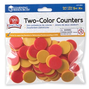 Рахунковий матеріал і розряди чисел: Рахункові фішки, 2 кольори (120 шт.) Learning Resources