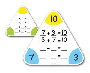 Простая арифметика: Треугольные доски для математических упражнений, стираемая поверхность (набор из 5 шт.) Learning Res