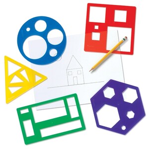 Шаблоны для обводки геометрических фигур Learning Resources